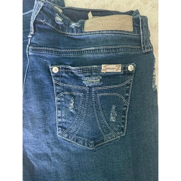 Seven 7 ankle jeans Skinny Easy Fit sz 10 raw hem - Picture 2 of 8